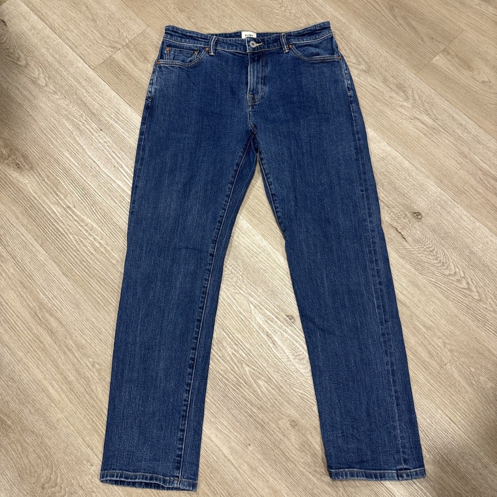 Flint and Tinder Mens Straight Fit Selvedge Dark Wash Denim Jeans 32x32(32x31)